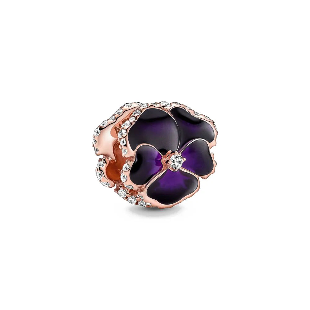 925 Silver Heart-Shaped Beads with Lotus and Bird Pendant for European Bracelet DIY Exquisite Jewelry
