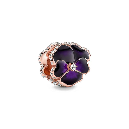 925 Silver Heart-Shaped Beads with Lotus and Bird Pendant for European Bracelet DIY Exquisite Jewelry
