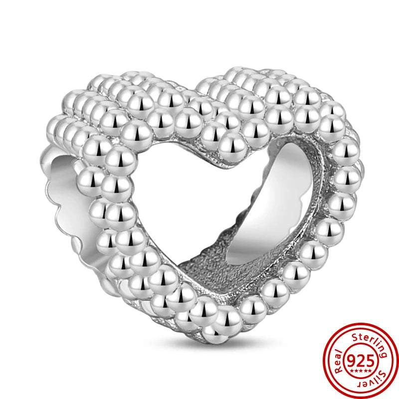 Silver Animal Hearts Infinity Crown Bead Charms Bracelet for Women 925 Sterling Silver Jewelry Y254