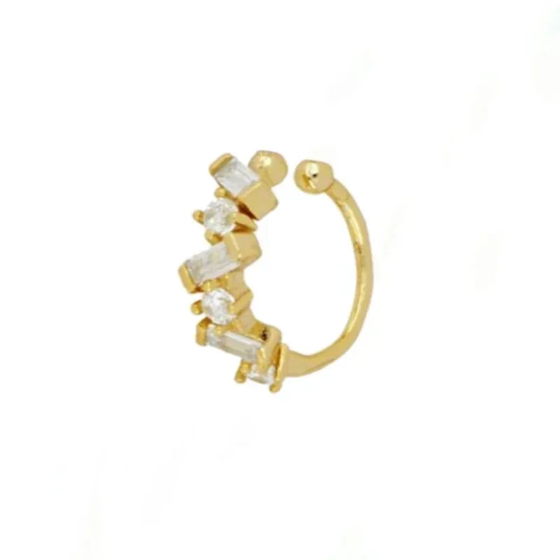 Crmya Gold Plated Women's Earrings Set with Vintage CZ Zircon Drop and Stud Hoops