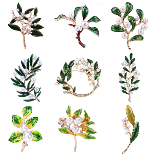 Elegant Enamel Floral Brooch Pins for Women and Unisex Party Office Accessories