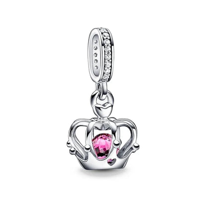 925 Sterling Silver Colorful Infinite Heart Flower Charms with Zircon for Pendant Bracelet Necklace DIY Fine Jewelry