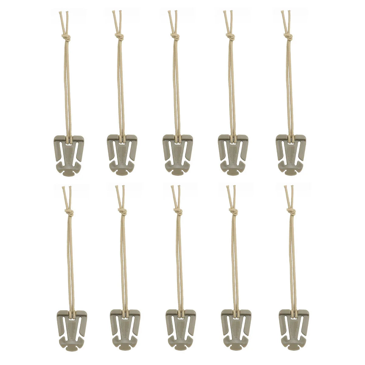 10pcs Molle Attachment Clips for Tactical Gear Management Khaki