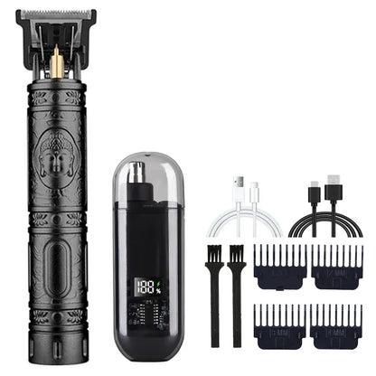 Versatile T9 USB Rechargeable Hair Clipper and Nasal Trimmer for Men