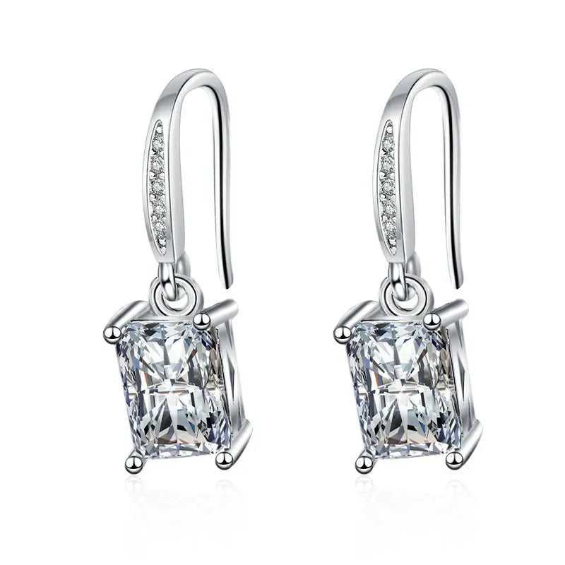 Sterling Silver CZ Crystal Plant Stud Earrings for Women and Teens