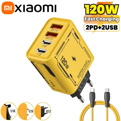 Xiaomi 120W Ultra Fast GaN USB C Charger Quick Charge 3.0 Type C Power Adapter For iPhone Samsung And Xiaomi
