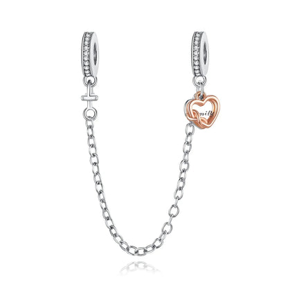 Luxury 925 Sterling Silver Clover Daisy Star Moon Zircon Pavé Safety Chain Bow Necklace and Bracelet Set for Women Fine Jewelry Gifts
