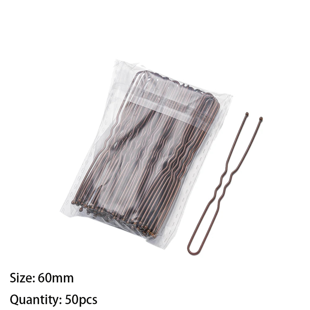 Elegant Bridal U-Shape Hair Pins Set - 50pcs Decorative Clips for Women and Girls
