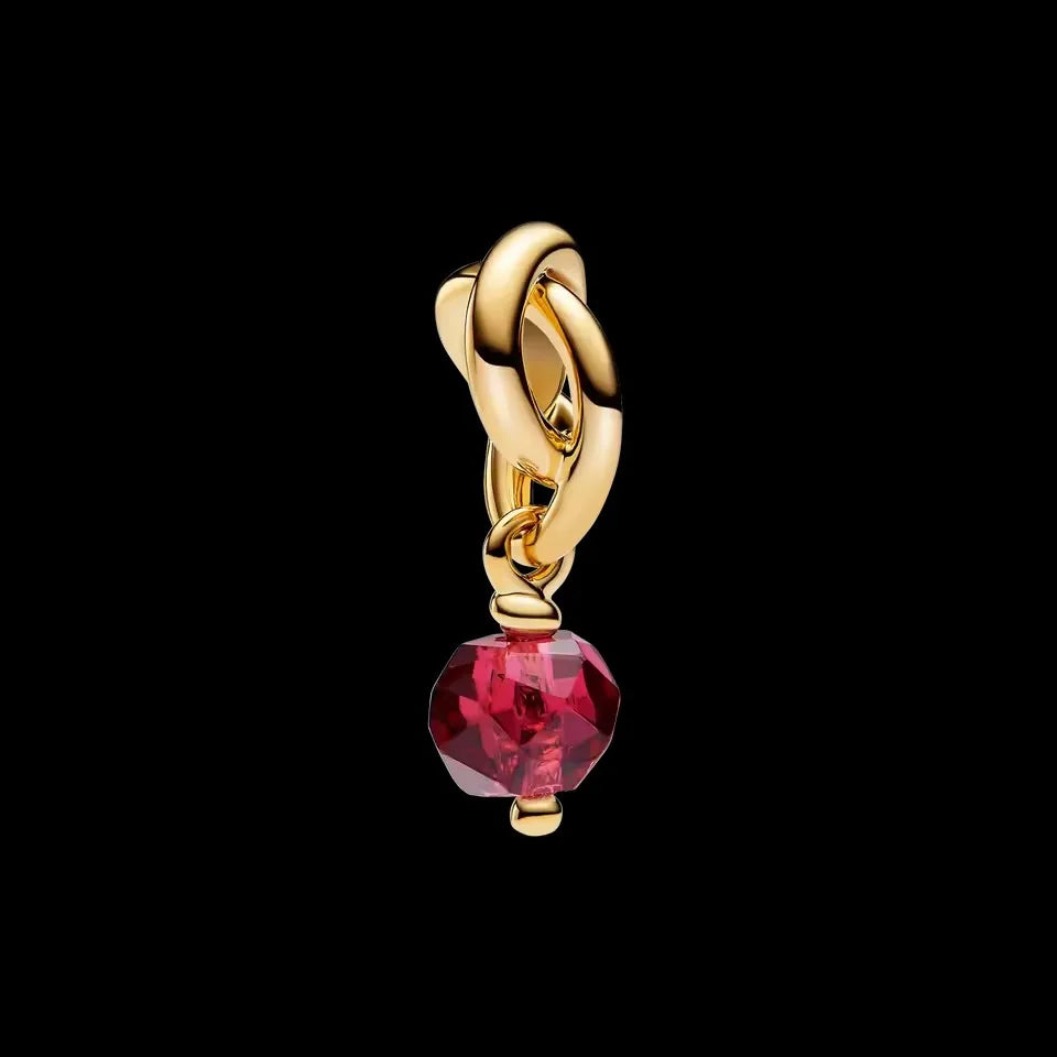 Avocado Double Dangle 925 Silver Heart Eternity Charm
