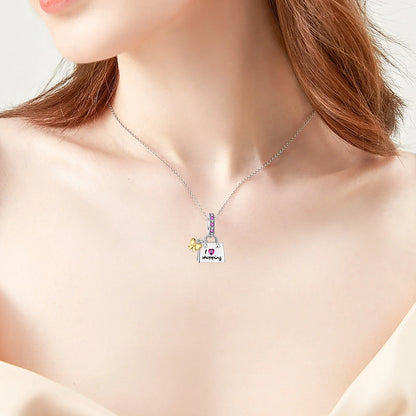 Romantic 925 Sterling Silver Lipstick Charm Pendant with Zircon for Womens Bracelets Necklaces DIY Jewelry Gift