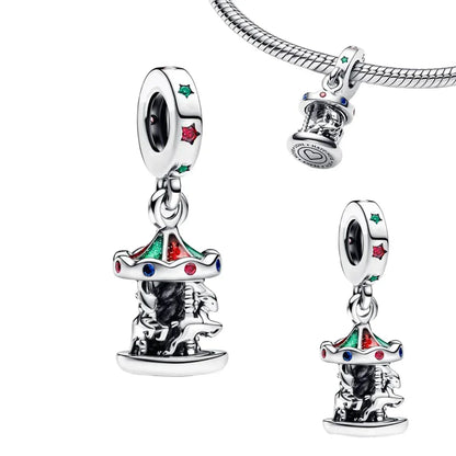 Summer Murano Glass Sea Turtle Dangle Charm Colorful Crystal Zircon Pendant 925 Sterling Silver Fine Jewelry for Original Bracelets