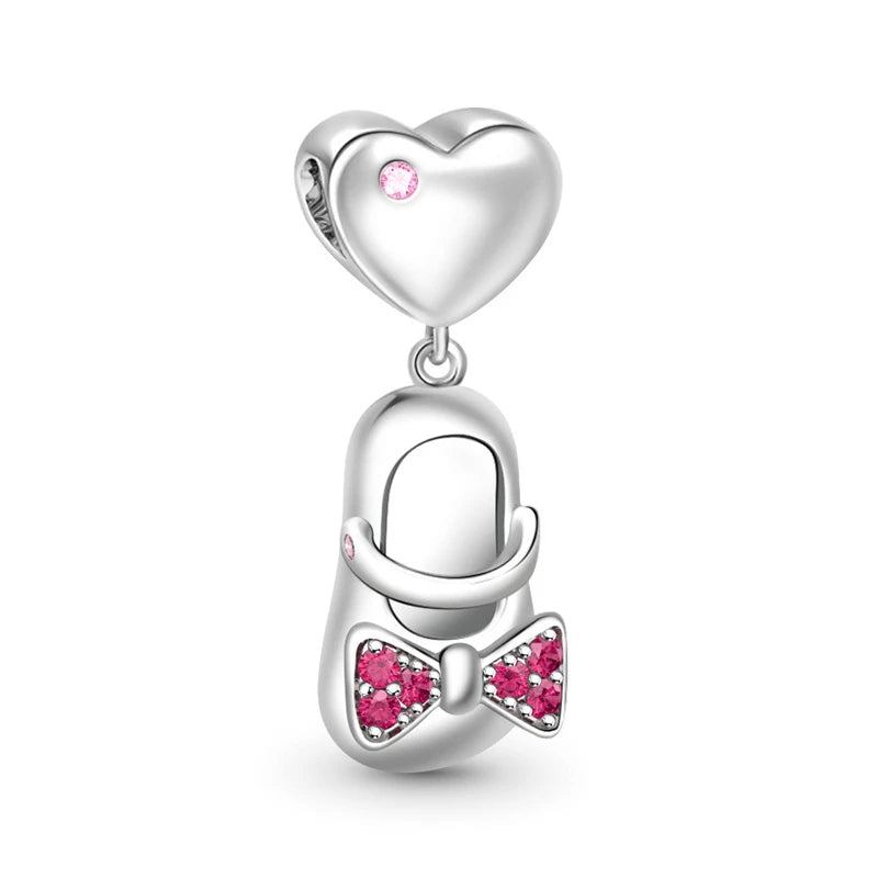 Hot Pink Murano Glass Charm Bead For 925 Bracelet Pendant