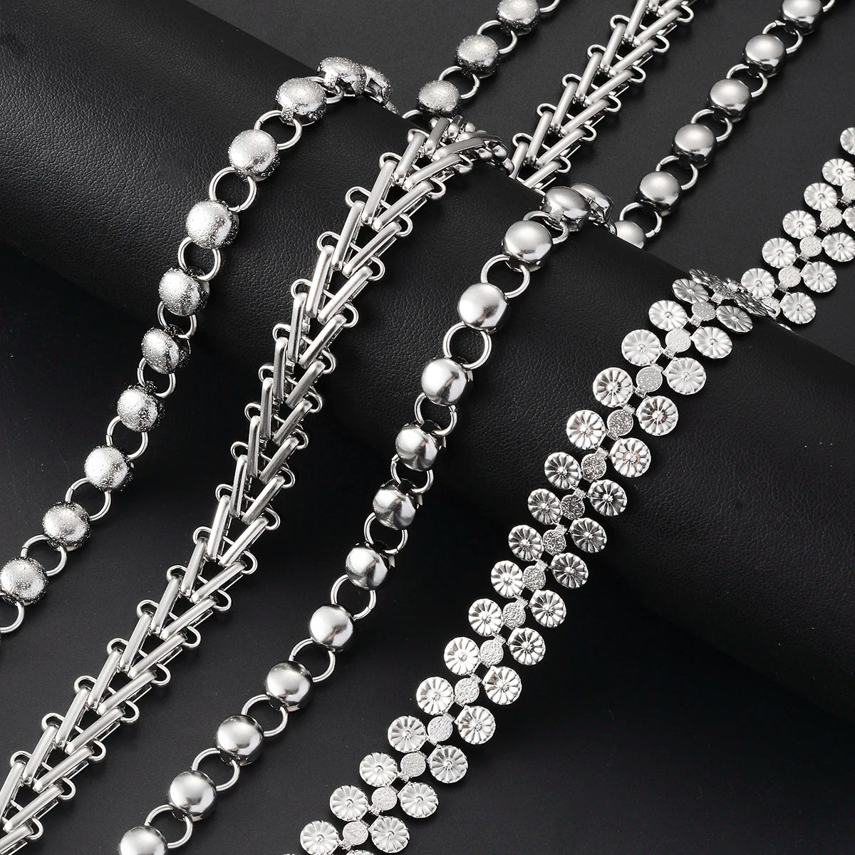 Huge Stainless Steel Handmade Link Chain Necklace and Bracelet for Men Hypoallergenic Fashion Jewelry