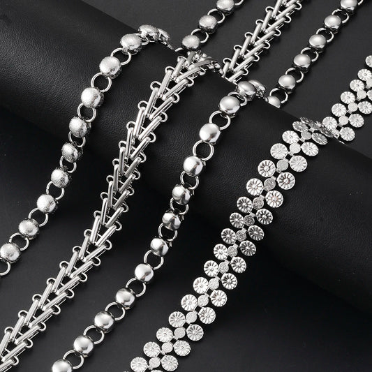 Huge Stainless Steel Handmade Link Chain Necklace and Bracelet for Men Hypoallergenic Fashion Jewelry