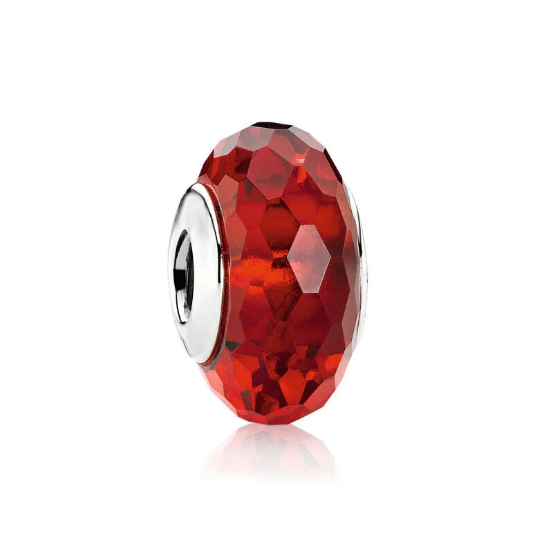 European 925 Sterling Silver Red Series DIY Charm Beads for Bracelet and Necklace Jewelry for Women