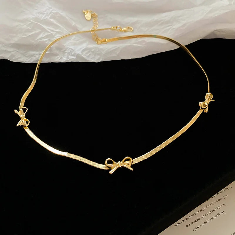 Silver Color Bowknot Bracelets for Women Girls Jewelry Gifts Style2