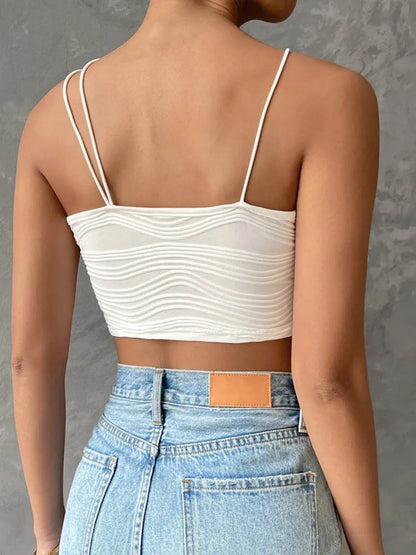 Dozw Women Asymmetric Neck Cami Top Backless Streetwear