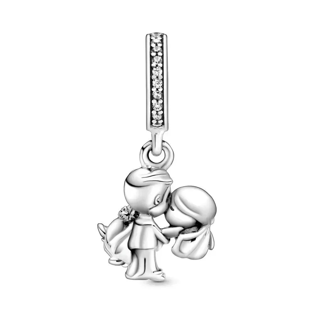 925 Sterling Silver Purple Star Animal Heart Flower Charms Beads for DIY Necklace and Bracelet Jewelry Gift