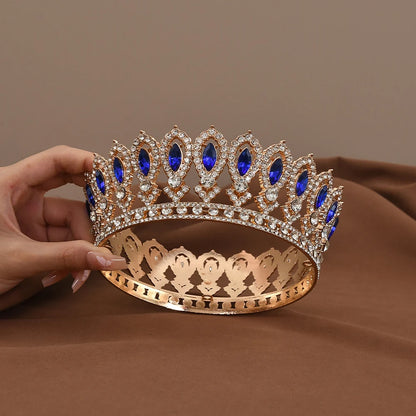 Vintage Crystal Baroque Rhinestone Tiara Bridal Wedding Headdress Hairpiece