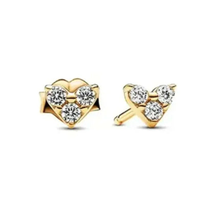 Spring Blue Flower Stud Earrings 925 Sterling Silver Zircon Jewelry for Women P1936