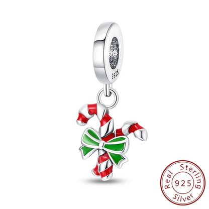 2025 Sterling Silver Christmas Charm Beads for Bracelets and Pendants SSC100