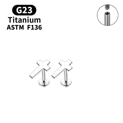 Elegant G23 Titanium Stud Earrings for Women - Classic Moon Design