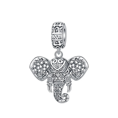 925 Sterling Silver Colorful Elephant Animal Charms for DIY Jewelry Necklace Bracelet Gifts