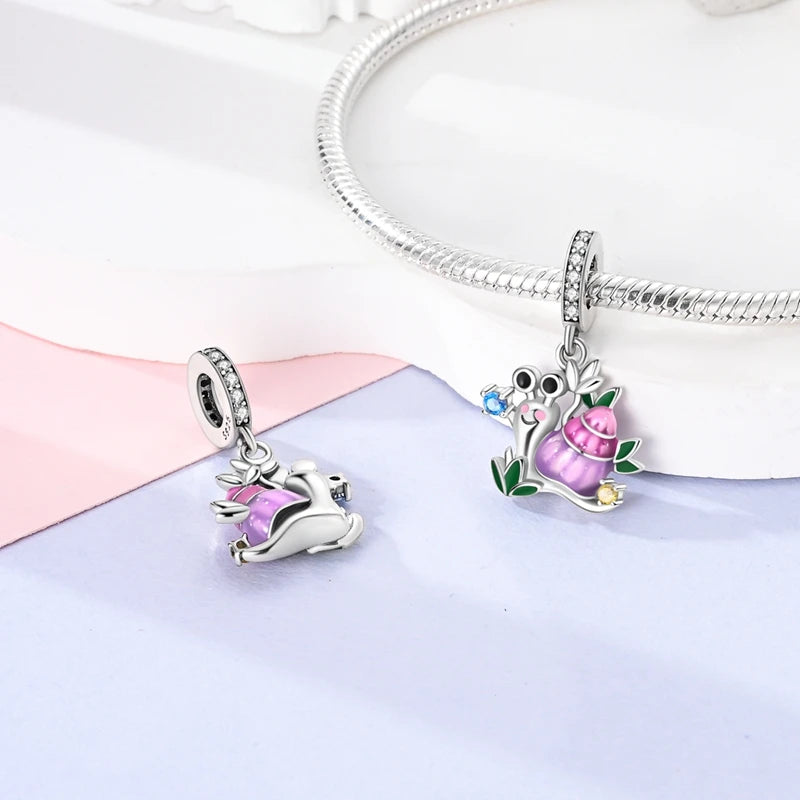 Glowing Firefly Butterfly Charm Bead 925 Sterling Silver Pendant for Bracelets