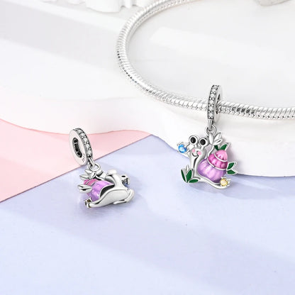 Glowing Firefly Butterfly Charm Bead 925 Sterling Silver Pendant for Bracelets