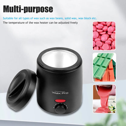 Wax Melting Machine for Hair Removal 200ml Wax Heater Pot Professional Depilation Waxing Warmer with Paraffin Wax Beans
