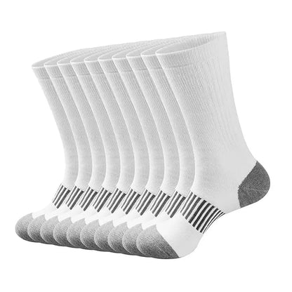Large Men Cotton Knee High Sports Socks White Bulk