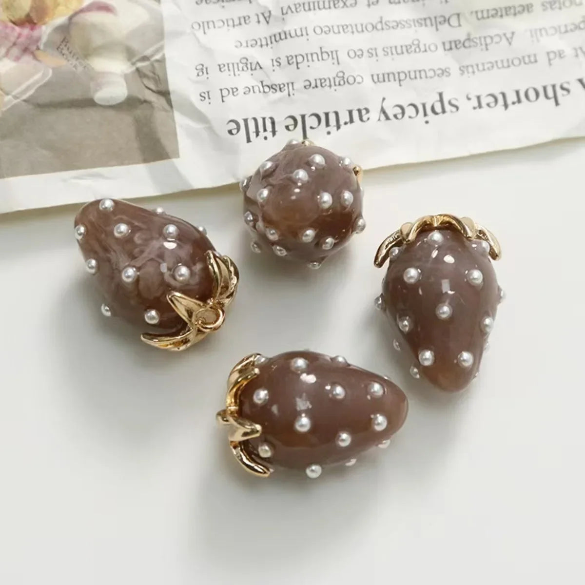 3D Resin Strawberry Charms Set for DIY Jewelry and Keychains