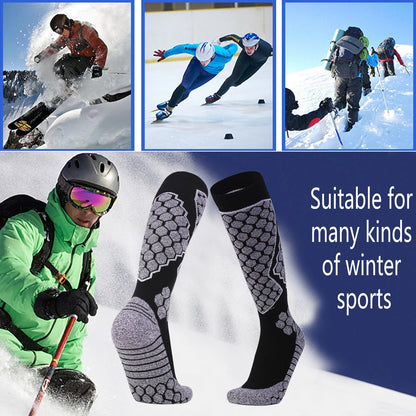 Men Cotton Ski Socks Thick Terry Knee High Warm Outdoor