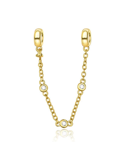 925 Sterling Silver Clover Daisy Star Moon Pavé Safety Chain Bow Necklace and Bracelet Set Luxury Fine Jewelry for Women