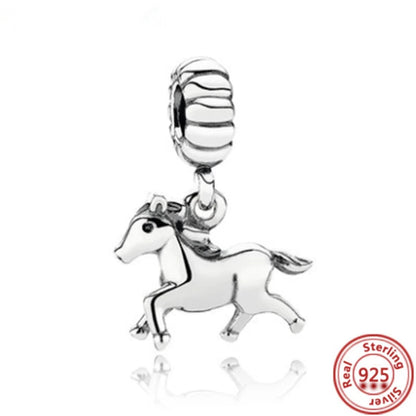 Sterling Silver Animal Charm Beads for Bracelets Featuring Unicorns, Squirrels, Elephants, Owls, Cats, Dogs, Lions, Bears and Rabbits Y104
