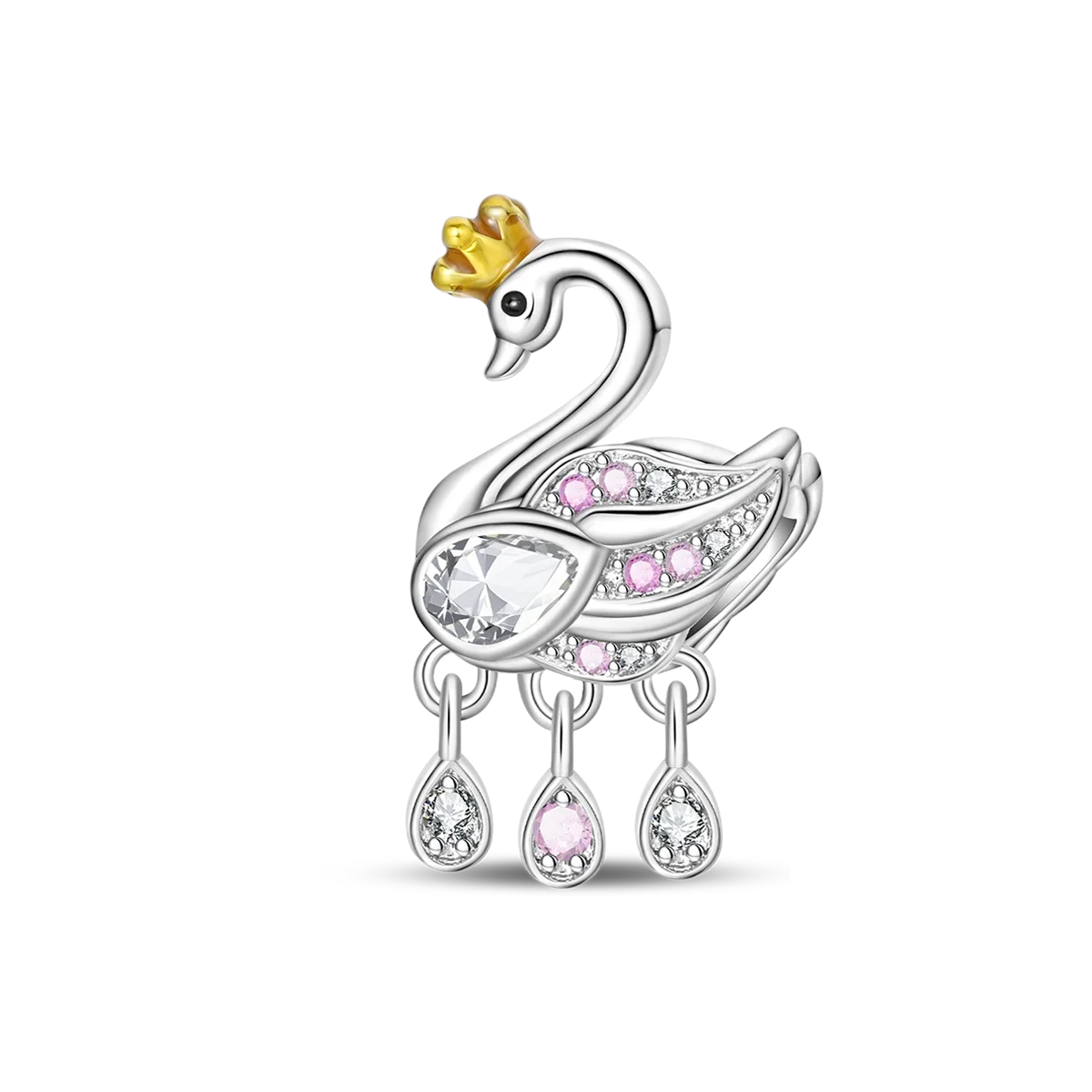 925 Sterling Silver Animal Charms Set Elephant Cat Capybara Swan Zircon Beads for DIY Necklace and Bracelet Jewelry Gift