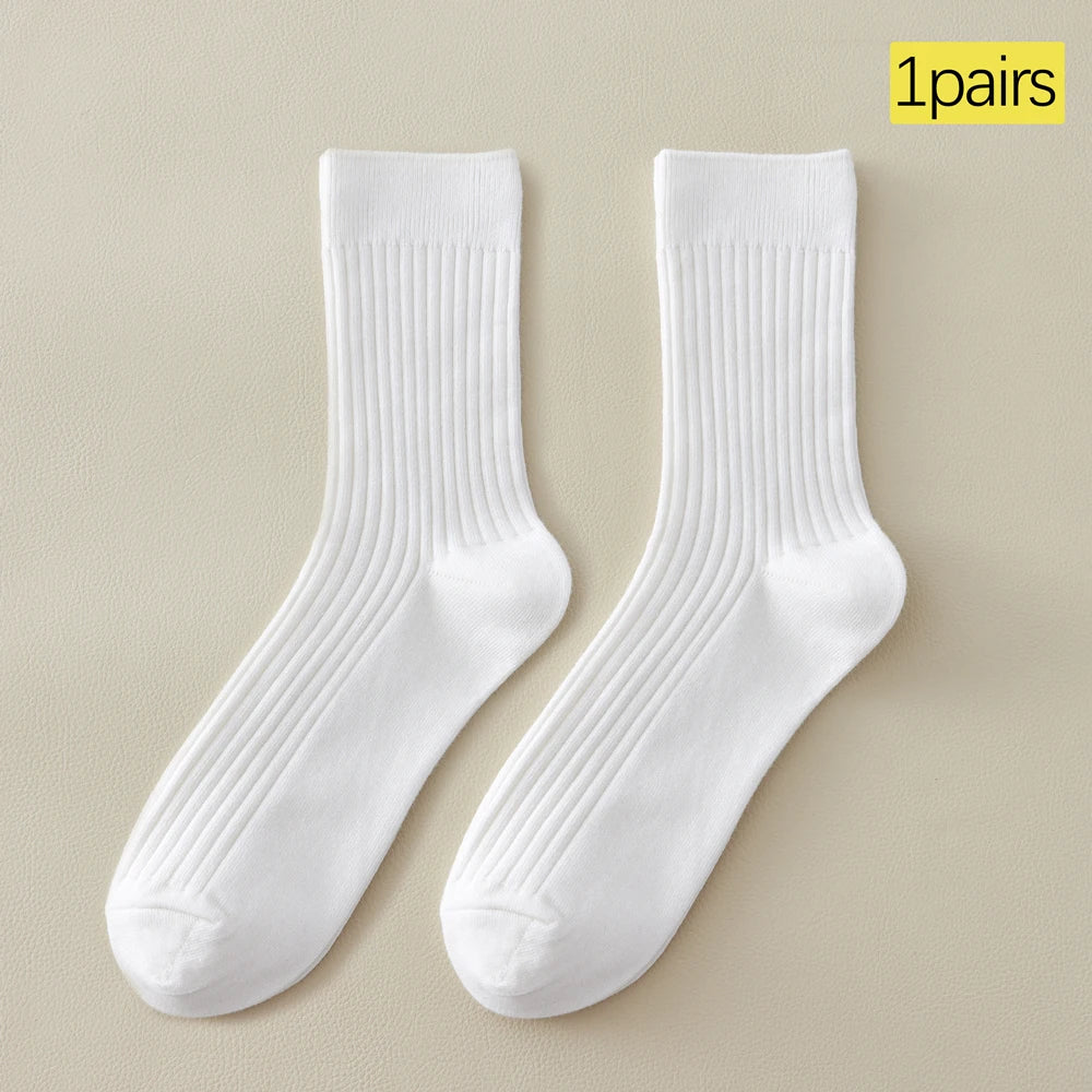 Women Seamless Anti Odor Cotton Mid Calf Socks Breathable