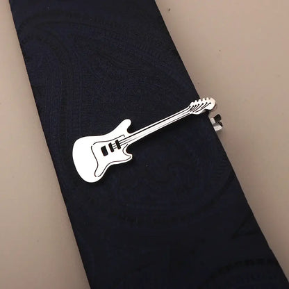 Creative Treble Clef Guitar Tie Clip for Men Titanium Steel Music Accessory Style 12