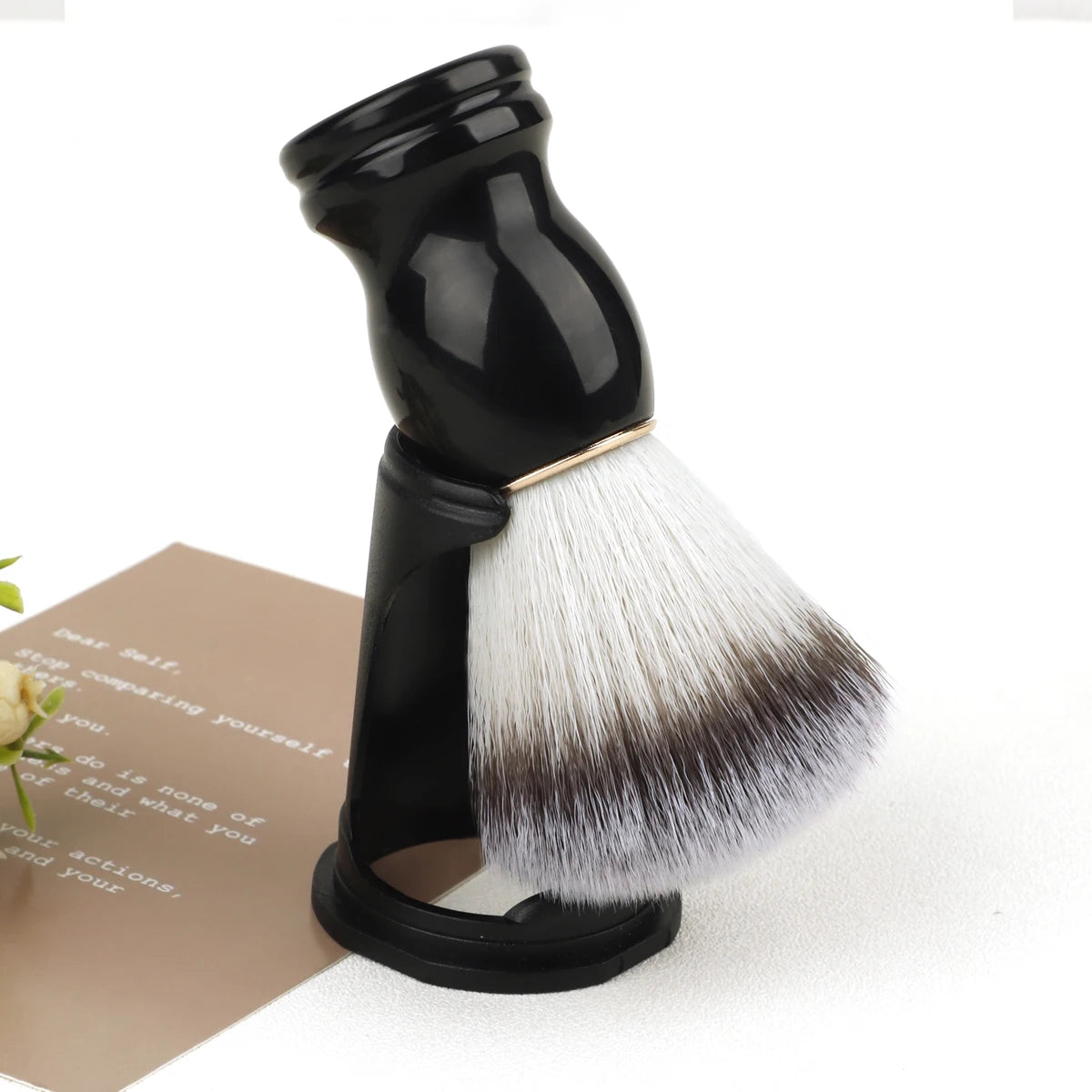 Premium Wooden Handle Bristle Shaving Brush for Men - Ideal for Beard Grooming and Facial Cleaning