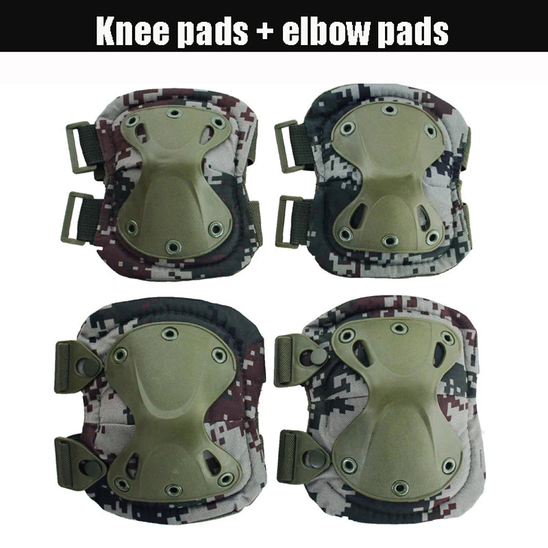 Unisex Camo Tactical KneePad Elbow Pads Safety Gear Kneecap 07