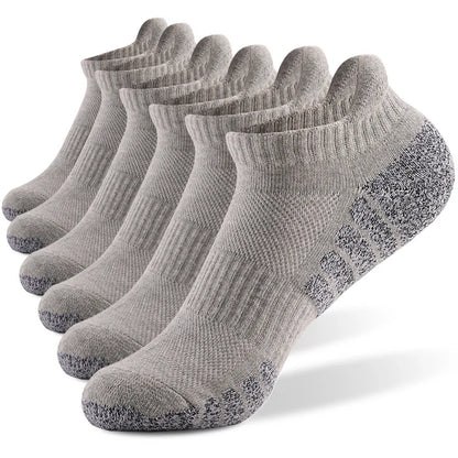 6 Pairs Mens Running Socks Terry Cushion Non Slip 35 To 47