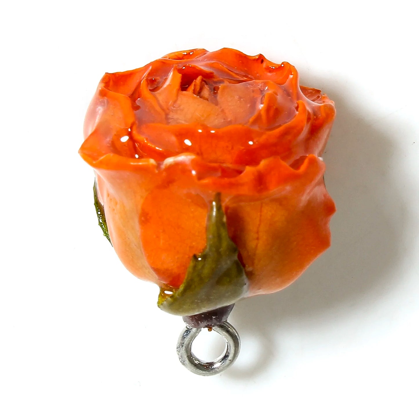 Handmade Multicolor 3D Resin Flower Charms for DIY Jewelry Earrings 2x16mm