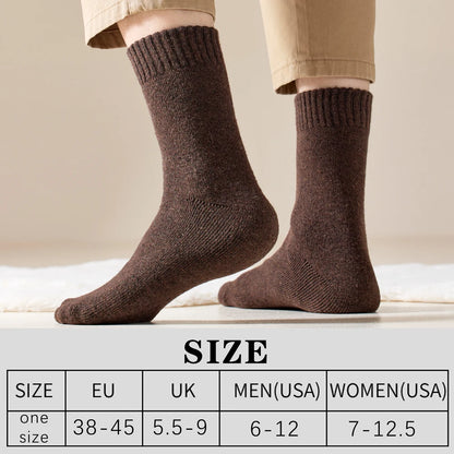 Thick Merino Wool Men Winter Crew Socks Warm Thermal