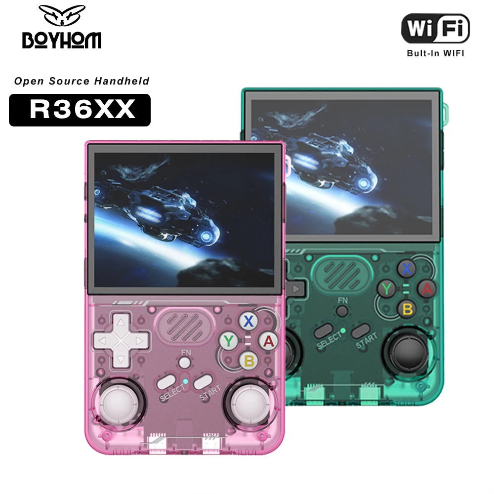 BOYHOM R36XX 3.5 Inch IPS Portable Handheld Game Console Linux Built In WiFi Retro 15000 Plus Games Type C Rechargeable Birthday Gift