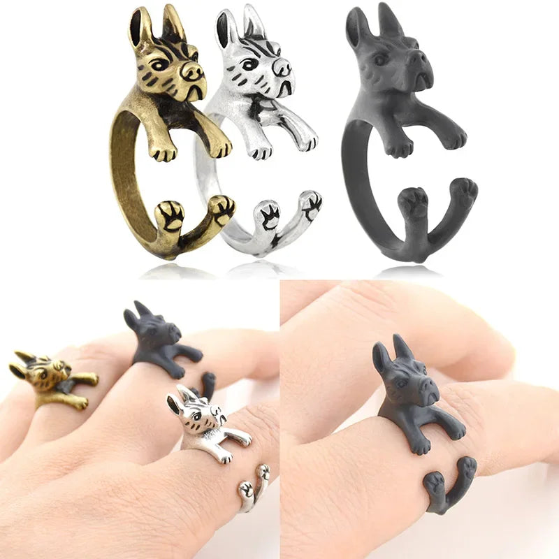 Vintage Labrador Retriever Wrap Ring Adjustable Fashion Jewelry for Women and Men