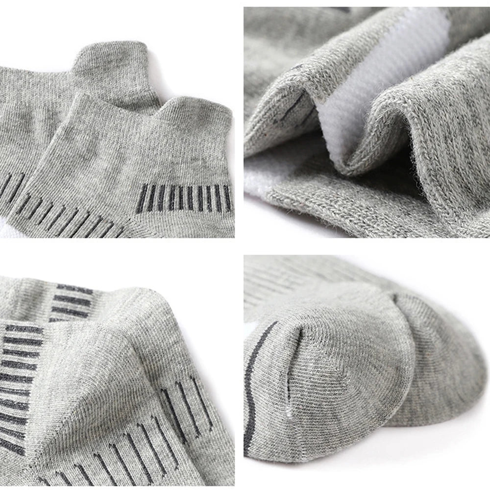 5 Pairs Mens All Season Cotton Crew Socks Moisture Wicking