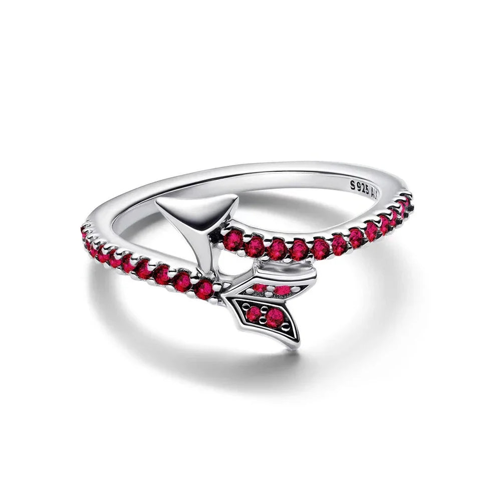 Original 925 Sterling Silver Heart Crown Bow Moon Shell Colorful Crystal Ring for Women Fine Jewelry Gift XR185