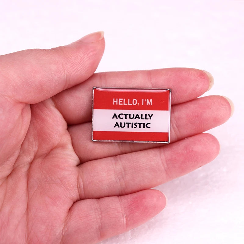 Actually Autistic Pride Enamel Pin Brooch for Neurodiversity Awareness