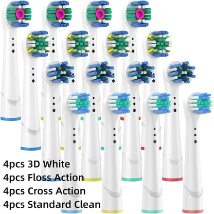 16/20PCS Brush Head Nozzles for Oral B Electric Toothbrush 16 Assorted A