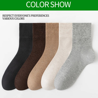 3 Pairs Womens All Season Cotton Cushion Mid Calf Socks